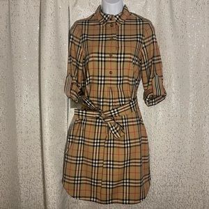 Burberry Vintage Check Tie-waist Shirt Dress